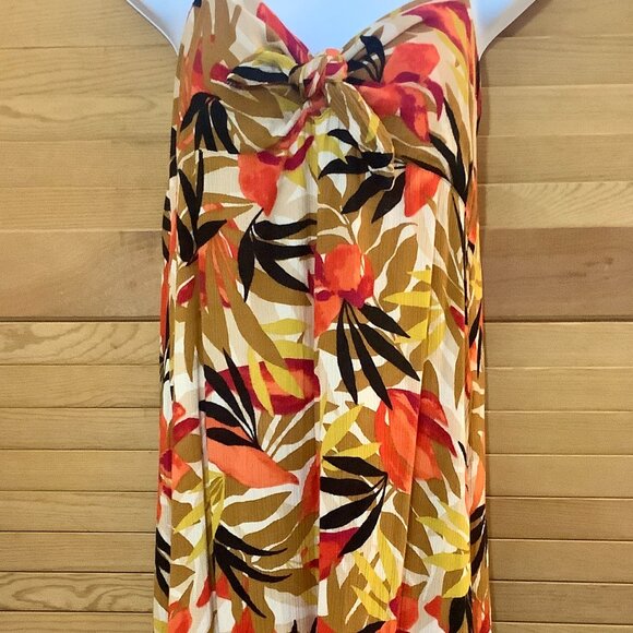 Billabong Maxi Dress Lg. Fall Colors Sleeveless Spaghetti Strap Slit on Side. - Picture 4 of 9